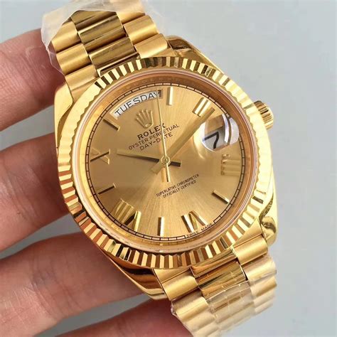 rolex day date 40 yellow gold replica|rolex day date watch price.